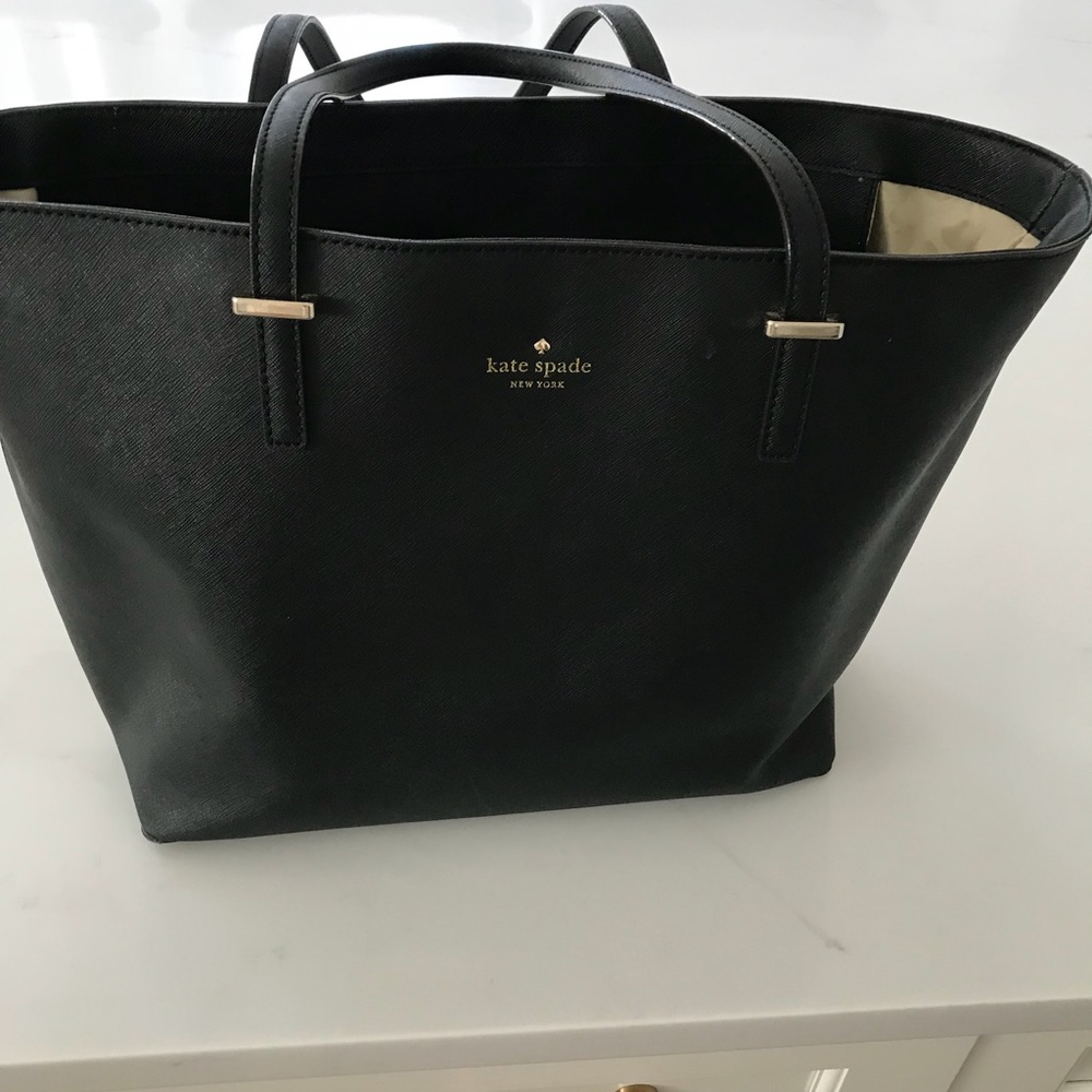 Kate Spade Black Leather Tote Bag